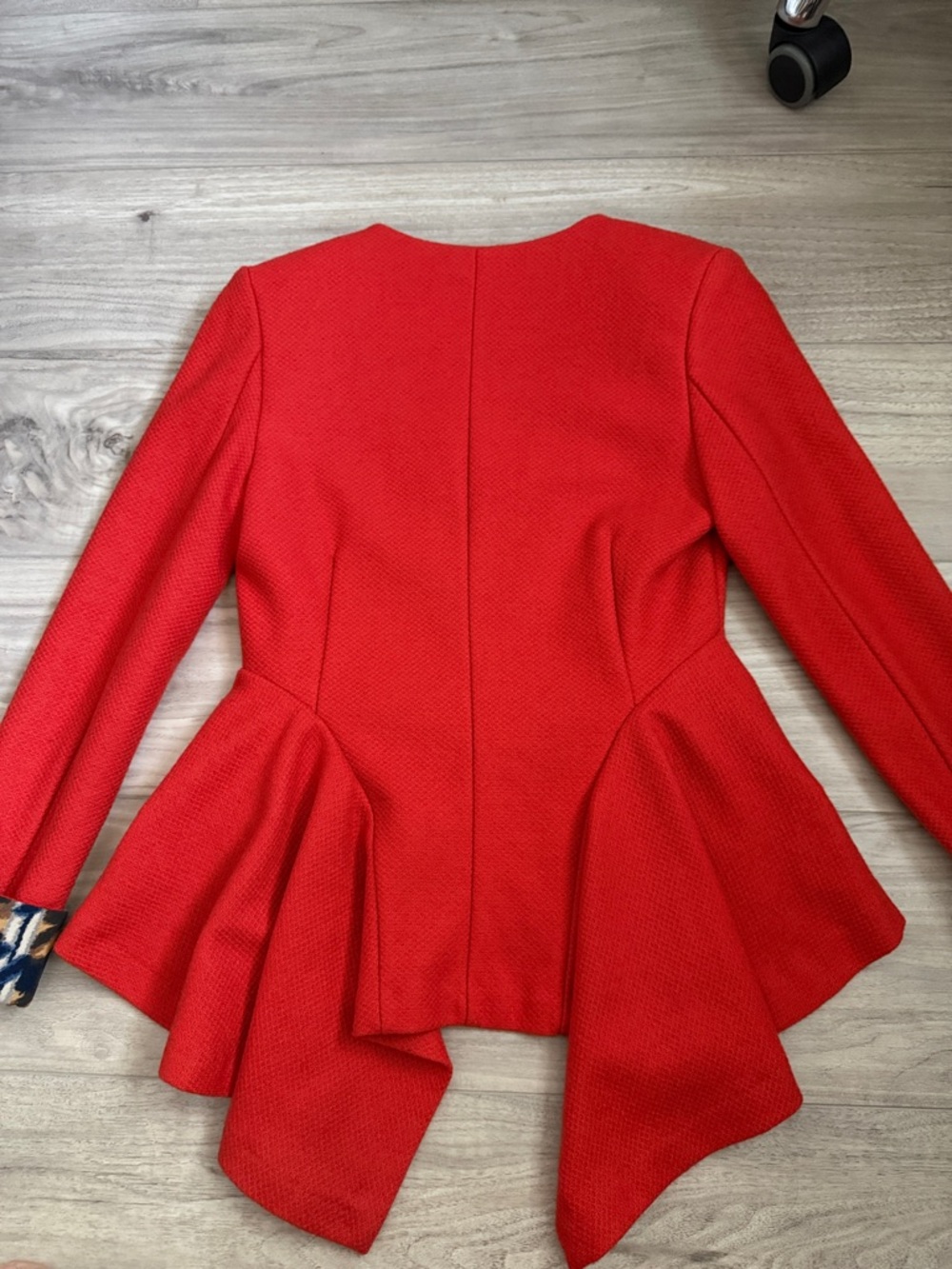 Red Tweed Blazer with Patterned Cuff Detail - Picture 9 of 9